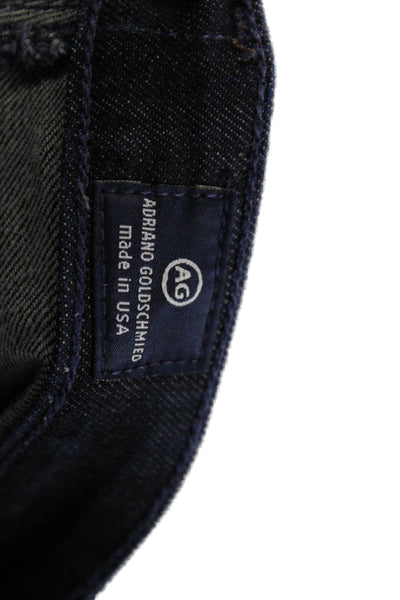 AG Adriano Goldschmied Mens Dark Blue Cropped Straight Jeans Mid Rise Size 32