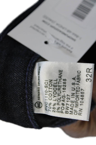 AG Adriano Goldschmied Mens Dark Blue Cropped Straight Jeans Mid Rise Size 32