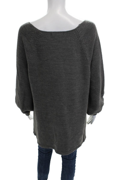 Style & Co Unisex Dark Gray Graphic Pullover Sweater Long Sleeve Size L