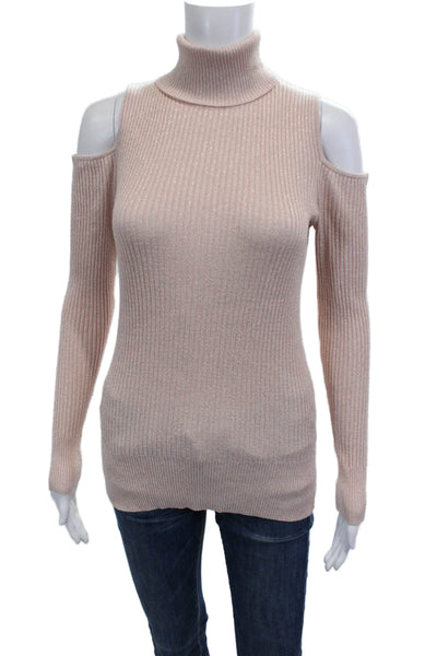 Cable & Gauge Women Beige Turtleneck Pullover Sweater Size M