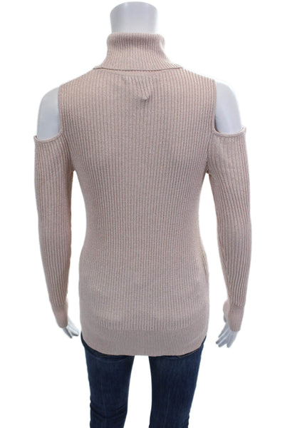 Cable & Gauge Women Beige Turtleneck Pullover Sweater Size M