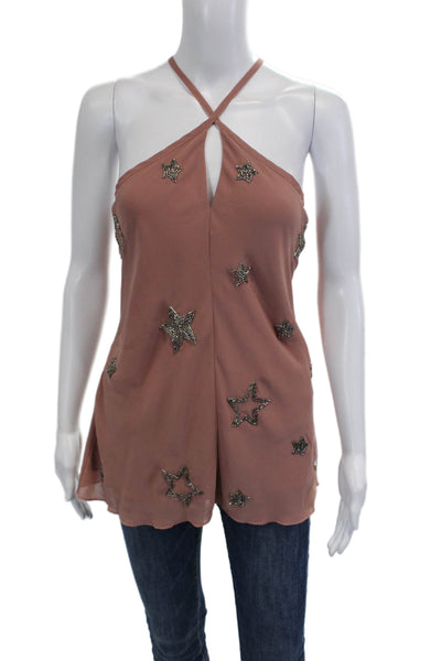 Chaser Womens Brown Star Print Camisole Polyester Sleeveless Size M