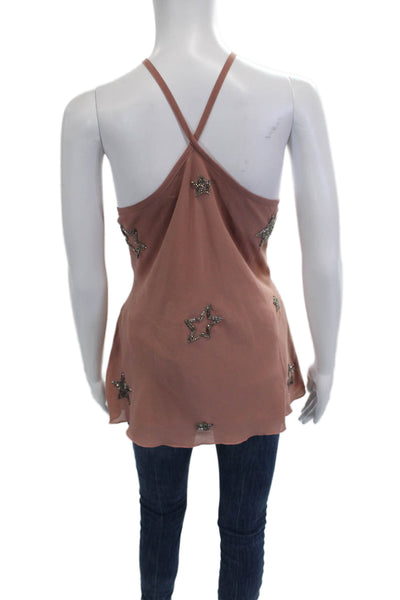 Chaser Womens Brown Star Print Camisole Polyester Sleeveless Size M