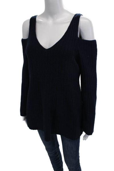 Knitted & Knotted Anthropologie Unisex Dark Blue V-Neck Pullover Size M