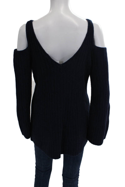 Knitted & Knotted Anthropologie Unisex Dark Blue V-Neck Pullover Size M