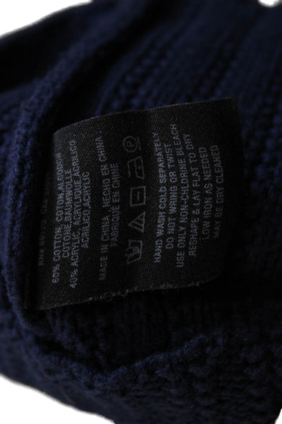Knitted & Knotted Anthropologie Unisex Dark Blue V-Neck Pullover Size M