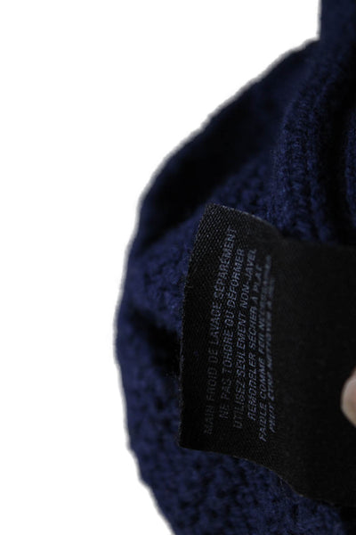 Knitted & Knotted Anthropologie Unisex Dark Blue V-Neck Pullover Size M