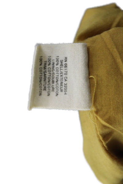 Floreat Womens Fit & Flare Sundress Yellow Cotton Square Neck Sleeveless Size 4