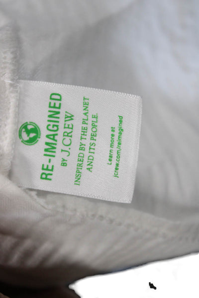 J Crew Women White Sleeveless High Neck Button Up Blouse Cotton Blend Size M