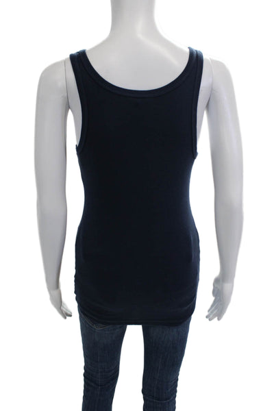 Splendid Women Basic Tank Dark Blue Square Neck Sleeveless Size S