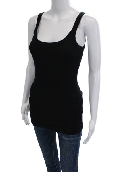 Splendid Womens Basic Camisole Square Neck Black Pima Modal Top Size S