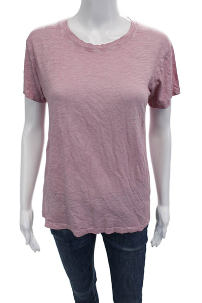 Splendid Womens Basic Jersey T-Shirt Pink Crew Neck Short Sleeve Size XS