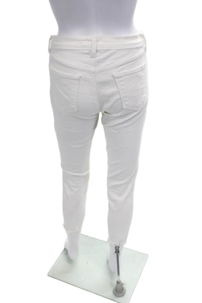 J Brand Women Ankle Skinny Jeans White Low Rise Cotton Blend Size 27