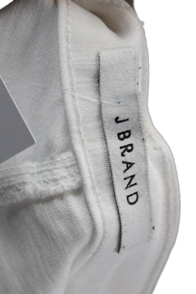 J Brand Women Ankle Skinny Jeans White Low Rise Cotton Blend Size 27