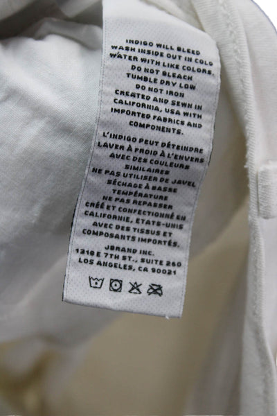 J Brand Women Ankle Skinny Jeans White Low Rise Cotton Blend Size 27