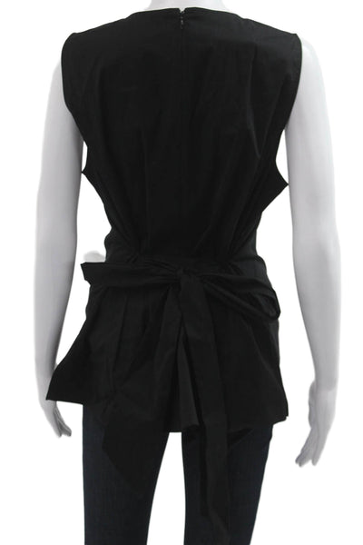 Lafayette 148 New York Women Tunic Tank Black V-Neck Sleeveless Size L
