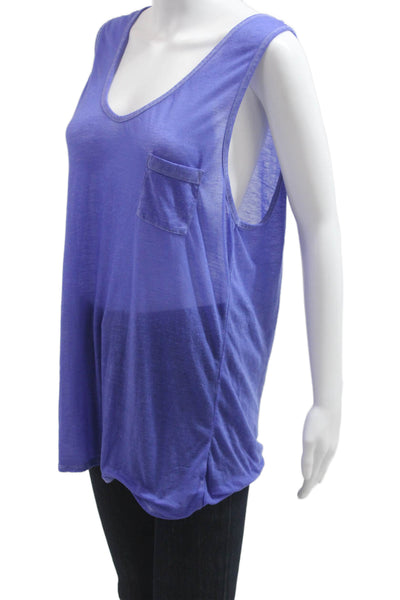 Athleta Womens Purple V Neck Tunic Tank Sleeveless Basic Size M