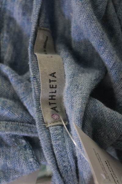Athleta Women Basic Linen V Neck Sleeveless Tank Light Blue Size L