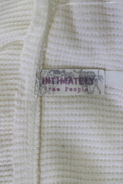Intimately Free People Womens Boho Tunic V Neck 3/4 Sleeve Beige Size L