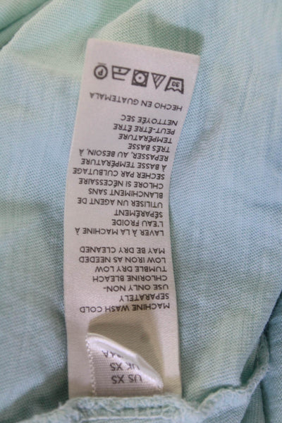 We The Free Women Basic Light Blue Cotton Crew Neck Long Sleeve T Shirt Size XS