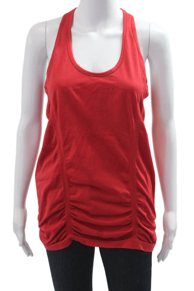 Athleta Womens Red Cotton Sleeveless Tank Round Neck Solid Size XL