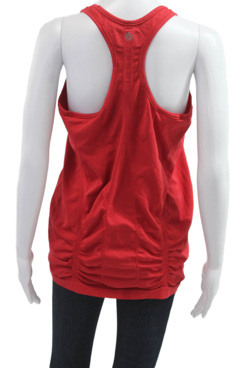 Athleta Womens Red Cotton Sleeveless Tank Round Neck Solid Size XL