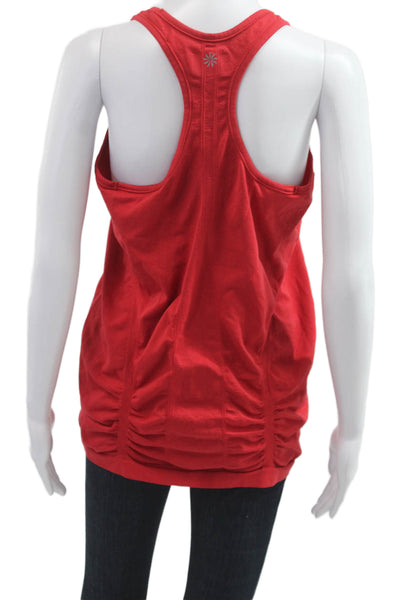 Athleta Womens Red Cotton Sleeveless Tank Round Neck Solid Size XL
