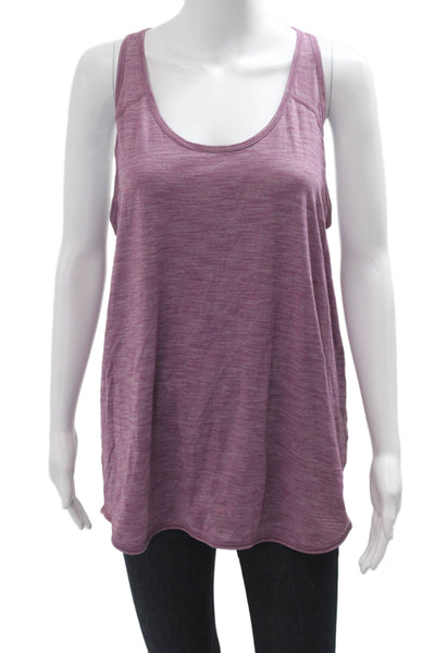 Lululemon Womens Purple Basic Tank Round Neck Polyester Blend Size 8