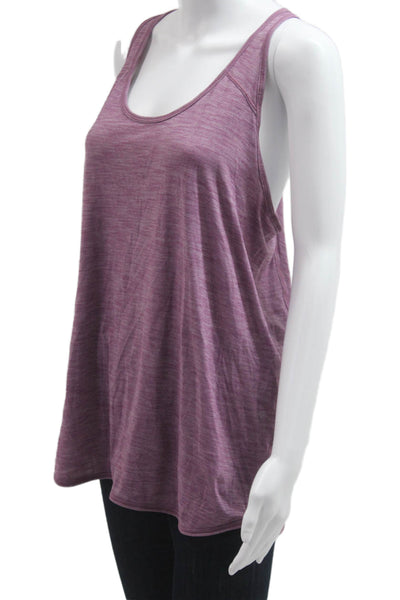 Lululemon Womens Purple Basic Tank Round Neck Polyester Blend Size 8