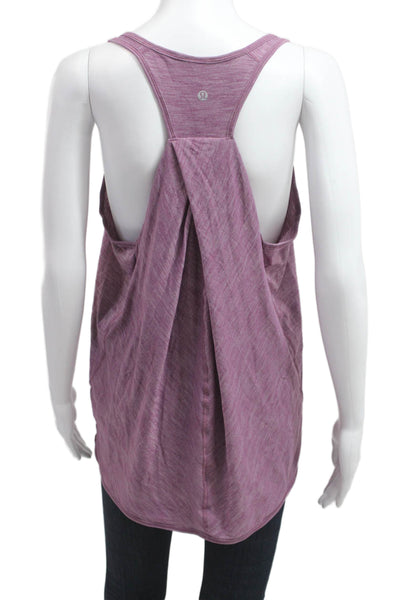 Lululemon Womens Purple Basic Tank Round Neck Polyester Blend Size 8