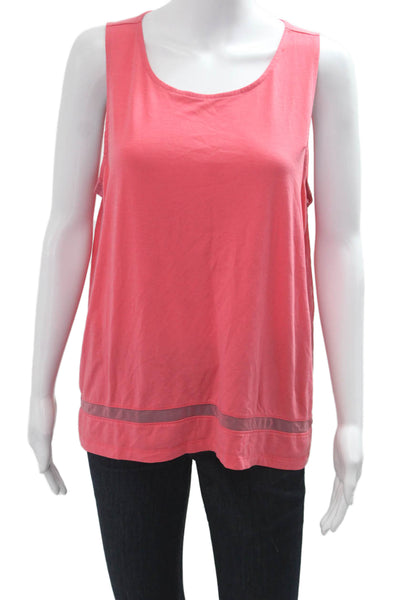 Athleta Womens Pink Basic Tank Sleeveless Round Neck Size L Tall