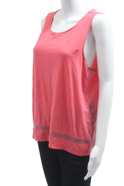 Athleta Womens Pink Basic Tank Sleeveless Round Neck Size L Tall