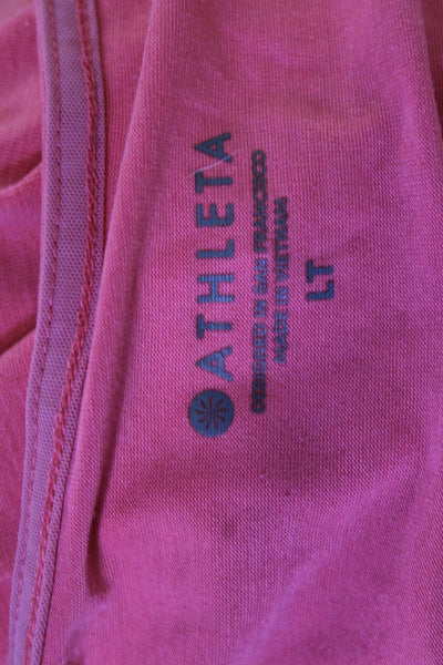 Athleta Womens Pink Basic Tank Sleeveless Round Neck Size L Tall