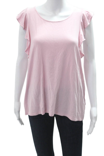 Lilly Pulitzer Womens Bohemian Pink Cap Sleeve Tank Top Round Neck Size L