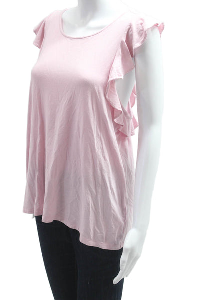Lilly Pulitzer Womens Bohemian Pink Cap Sleeve Tank Top Round Neck Size L