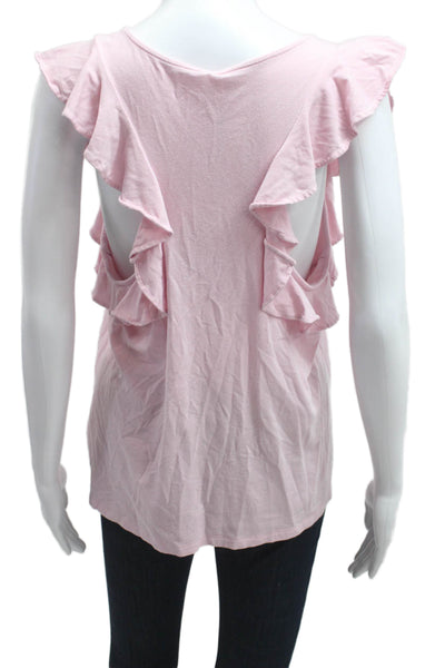 Lilly Pulitzer Womens Bohemian Pink Cap Sleeve Tank Top Round Neck Size L
