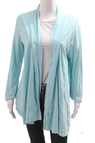 Lilly Pulitzer Women Light Blue Pima Cotton Solid Long Sleeve Sweater Size L