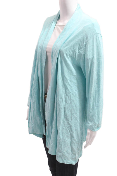 Lilly Pulitzer Women Light Blue Pima Cotton Solid Long Sleeve Sweater Size L