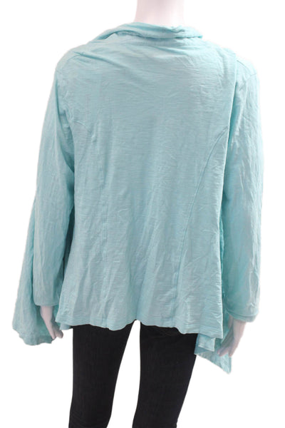 Lilly Pulitzer Women Light Blue Pima Cotton Solid Long Sleeve Sweater Size L