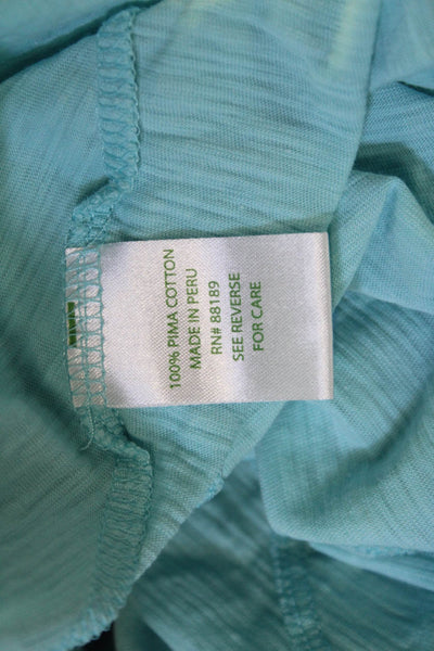 Lilly Pulitzer Women Light Blue Pima Cotton Solid Long Sleeve Sweater Size L