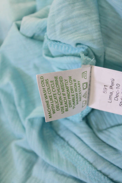 Lilly Pulitzer Women Light Blue Pima Cotton Solid Long Sleeve Sweater Size L