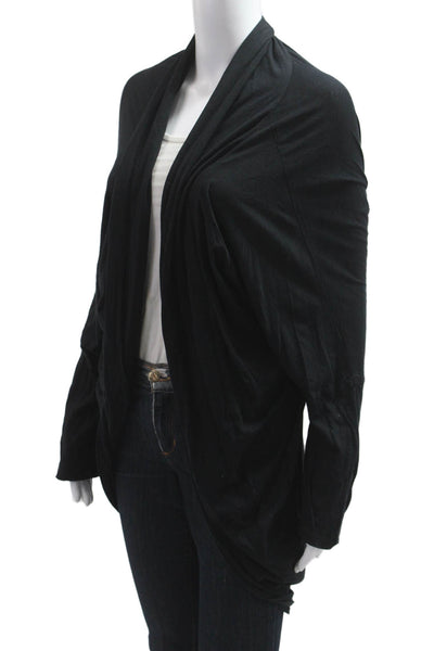Bryn Walker Women Cardigan Hoodie Black 100% Cotton Long Sleeve Size M