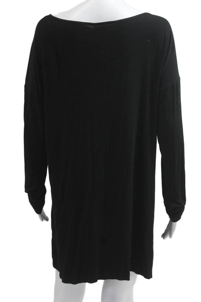 Bryn Walker Women Shift Dress Black Long Sleeve Round Neck Size L