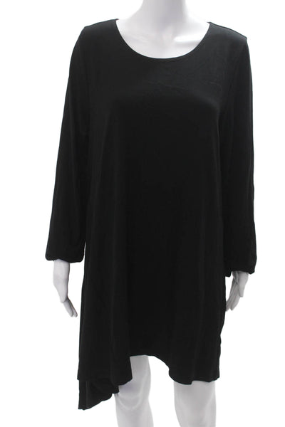 Bryn Walker Womens Shift Dress Black Long Sleeve Round Neck Size XL