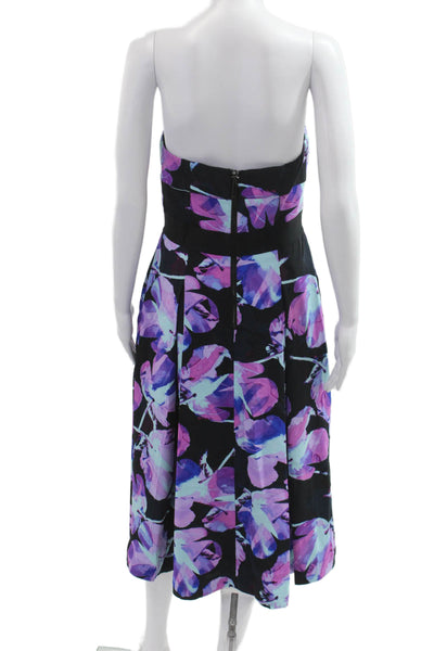 Rachel Rachel Roy Women Fit & Flare Black Floral Maxi Dress Sleeveless Size 8