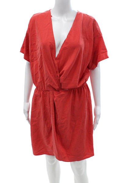 Los Angeles Atelier + Other Stories Womens Red Wrap Dress V-Neck Size 12
