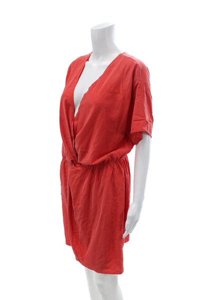 Los Angeles Atelier + Other Stories Womens Red Wrap Dress V-Neck Size 12