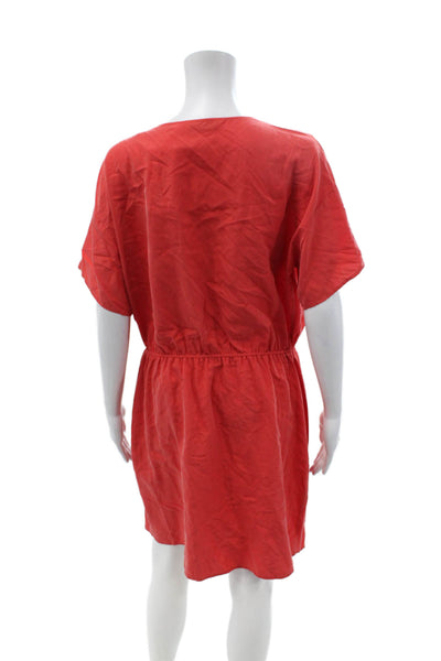 Los Angeles Atelier + Other Stories Womens Red Wrap Dress V-Neck Size 12