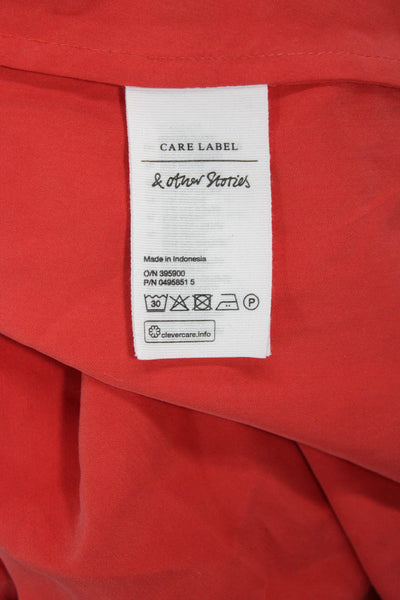 Los Angeles Atelier + Other Stories Womens Red Wrap Dress V-Neck Size 12