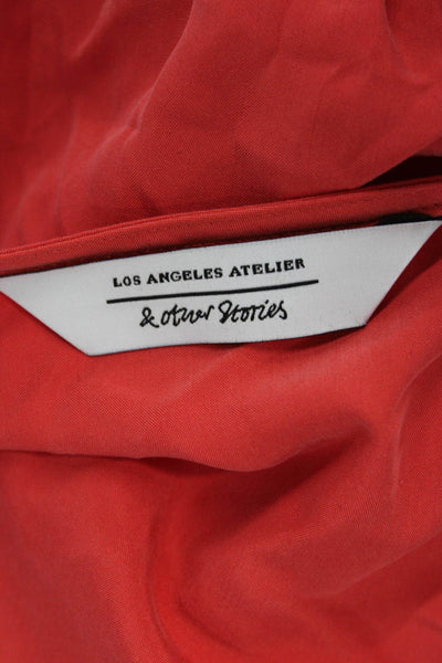 Los Angeles Atelier + Other Stories Womens Red Wrap Dress V-Neck Size 12
